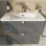 Тумба VITRA ROOT GROOVE 60 см с круглой раковиной 2 ящика матовый серый 69417